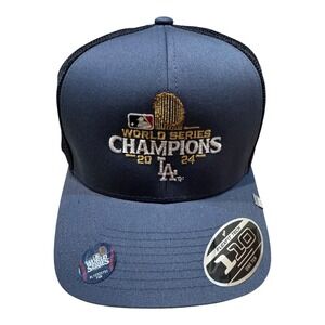 TravisMathew LA Dodgers 2024 World Series Champions Cruz Trucker Hat Blue